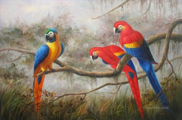 花 鳥 Painting - 枝の鳥のオウム